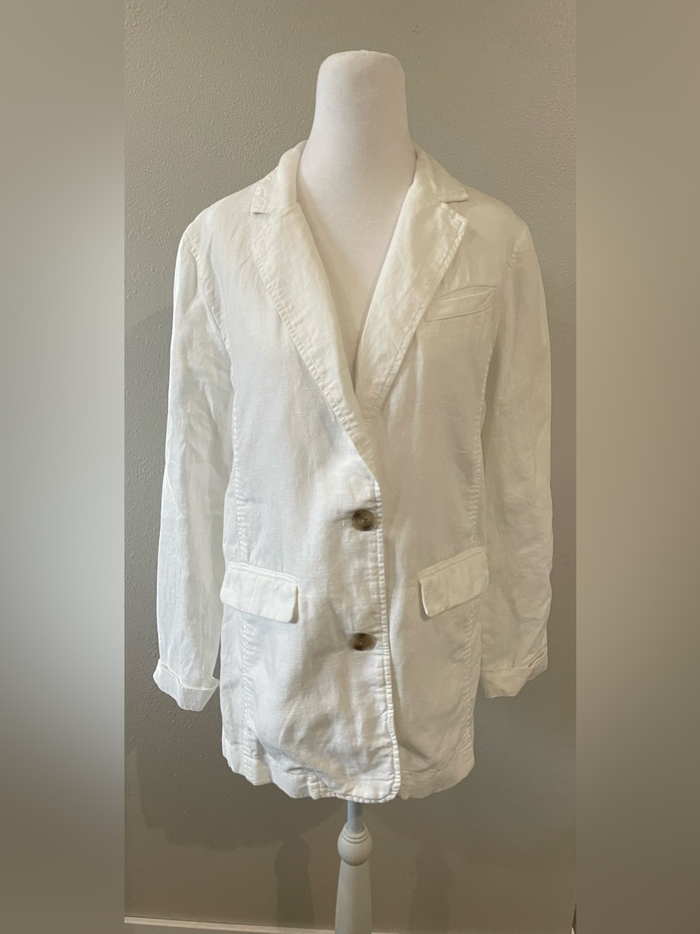 Gap White Linen Two-Button Summer Blazer